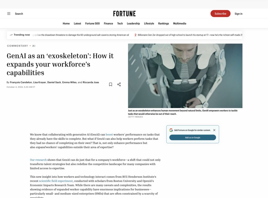 Riccarda Joas co-authors Fortune article on generative AI and workforce capabilities