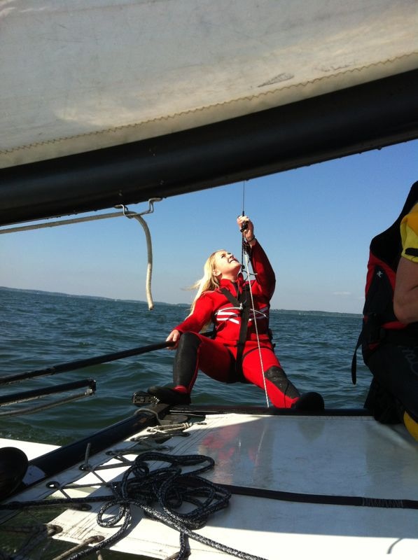 Dr. Riccarda Joas while sailing